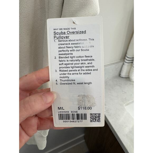 NWT Lululemon Scuba Oversized Pullover Hoodie – Bone – Size M/L - Picture 7 of 11